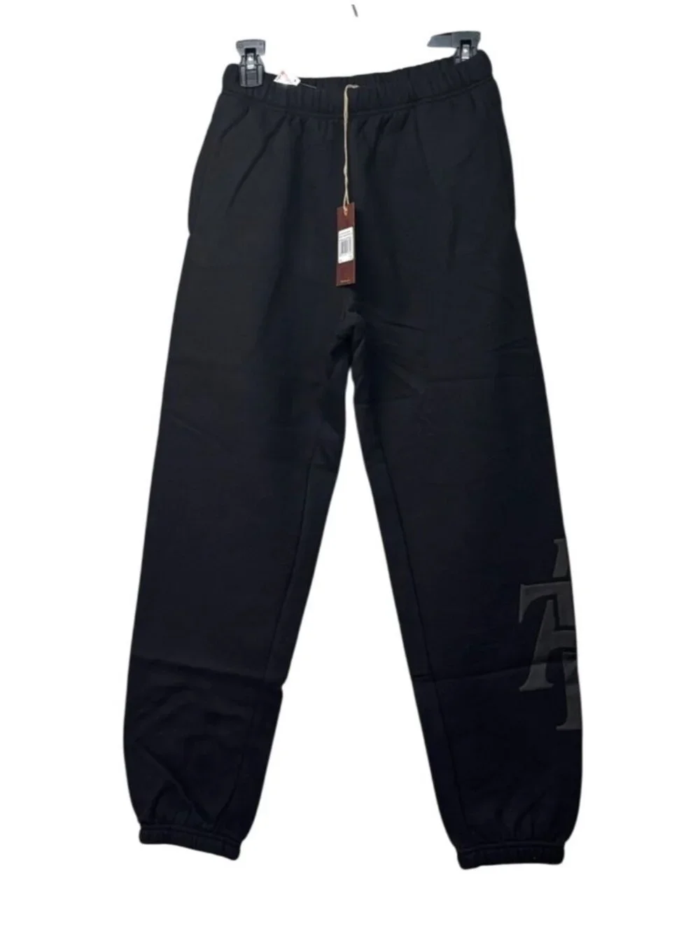 Mitchell & Ness Men’s. NCAA PUFF PRINT FLEECE PANTS North Carolina A&T, Black, S